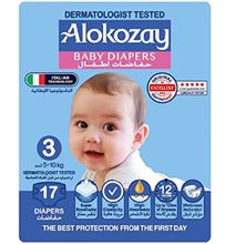 Alokozay Baby Diapers, Size 3, 5-10 Kg, Pack of 17 Diapers