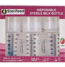 Sterifeed Sterile Disposable Bottle Without Teat, 130ml, Pack Of 3