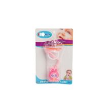 Soother Chain Soft Teether Pacifier Toy For Infant Kids Pink