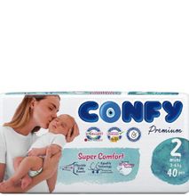Confy Premium Size 2 Mini Baby Diaper, 40 Pieces, Pack of 5 - Carton