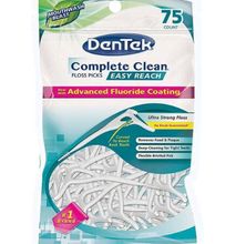 Dentek Complete Clean Easy Reach Floss Picks, White, 75 pcs