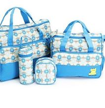 5 In 1 Baby Diaper Bag-Travel Mummy Bag-Light Blue.