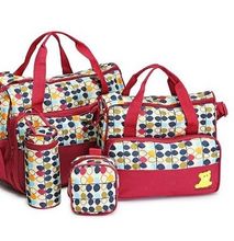 5 In 1 Baby Diaper Bag Travel Mummy Bag-Red