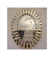 Mirror Oval Modern 3D Wall Mirror Room Silver / Gold Trimming