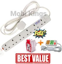 6 Way Power Extension 3M Cable + Free 2 Mobi Gifts