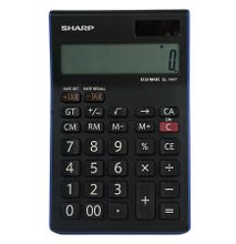 Sharp EL-144T - 14 Digit Calculator - Black/ Blue