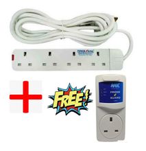 4 Way Power Extension Cable White Plus GIFT