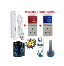 4 Way Power Extension with TV and FRIDGE GUARD