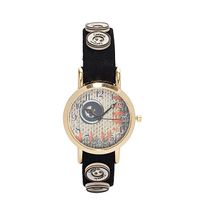Black Cream & Brown Buttoned Watch.