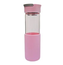 Arkman Glass Water Bottle - 550ml - Pink