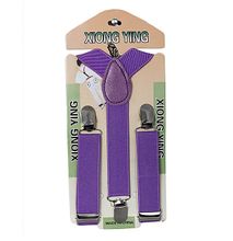 Generic Purple Plum Boy's Adjustable Suspenders With Silver Clip