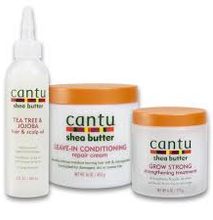 Cantu Shea Butter Leave-In Cream+Grow Strong Strengthening Treatment Shea