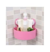 Generic Bathroom Corner Storage Rack Organizer Shower Shelf - pink