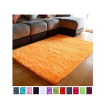 Generic Fluffy Smooth Carpet For Living Room 5 by 8 - Orange