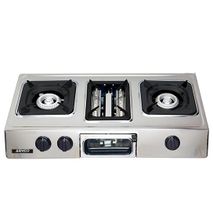 ARMCO GC-8350P2 - 2 Burner Tabletop Gas Cooker, (1 WOK) + Grill, FREE 2M Pipe, Stainless Steel.