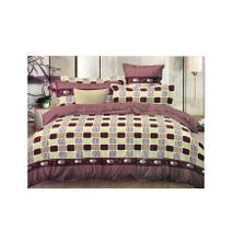 Checked Cotton Bedding Set- 1 Duvet and Bed sheet with 2 pillow cases