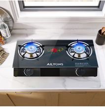 AILYONS GS014-1 Glass Top Infrared Double Burner Gas stove