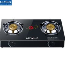 AILYONS GS014-1, 2 Burner Glass Top & Infrared Double Burner