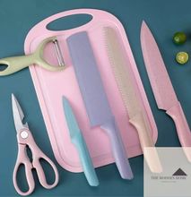 knife set with chop board - 7pc