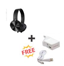 Sony extra bass Wired headphones + free Infinix Charger