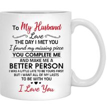 Ceramic To My Husband Romantic Mug