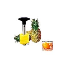 Pineapple Peeler Corer Slicer â Black & Silver - Get 2 FREE Orange Peelers