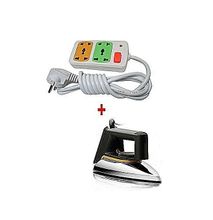 Philips 1172 - Iron box Dry + a FREE 2-way Socket Extension Cable - Silver