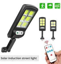 Solar Induction Street Lamp With Motion Sensor, Two Lighting Levels, And A Remote Control In Three Operating Modes