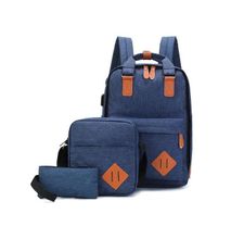 Fashion 3in1 Anti-theft Canvas Laptop USB Backpacks