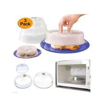 Set of 3 Ventilated Microwave Plate Covers â Microwave Food Covers