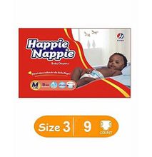 Happie Nappie Baby Diapers - Medium : Size 3 (5-10Kgs) - Count 9 diapers