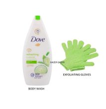 Dove Refreshing Body Wash + Exfoliating Gloves