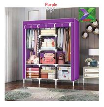 Hommy Premium Portable Wooden Wardrobe - Purple