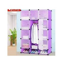 Generic Plastic Wardrobe - 3 Columns - Purple