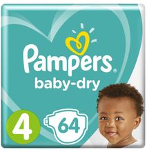 Pampers Baby Dry Diapers With Extra Absorb Channels-Size 4(64 Count)