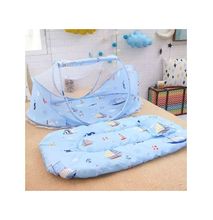 Fashion Portable Foldable Baby Sleeping Nest Cot Mosquito Net - Blue