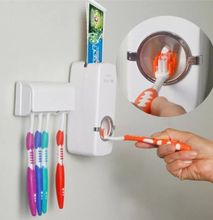Toothpaste Dispenser + Toothbrush Holder Set