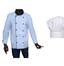 Unisex White Chef Jacket + Hat