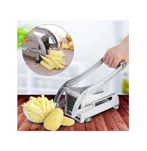 Stainless Steel Home Kitchen Potato Chipper French Fries Slicer Chips Cutter silver normal