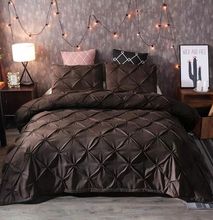 6 by 6 Chocolate Pleated Duvet Set