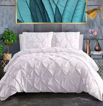 6 by 6 White Pleated Duvet Cover Sets