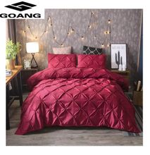 7 by 8 Maroon Pleated Duvet Cover Set