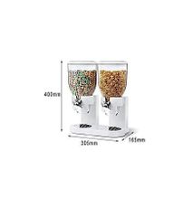 Cereal Dry Food Dispenser Storage White 2 Containers