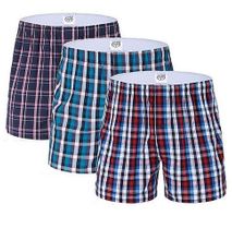 Fashion 3 Pure Cotton Checked Boxers -assorted Colors