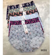 Fashion Seamless Floral Cotton Bikini Women Panties 6 Pieces-XL