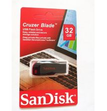 Sandisk Cruzer Blade USB Flash Drive - USB 2.0 - 32GB - Black & Red