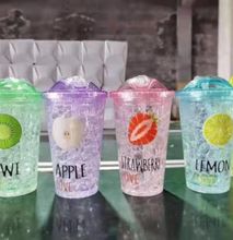 Double Wall Acrylic Ice Smoothie Cups With Re-Usable Straw