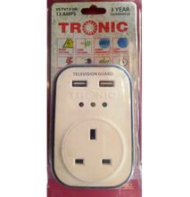 Tronic New Television Guard 13Amps With 2 USB Ports