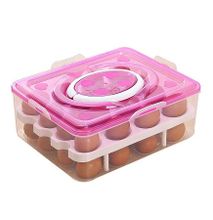 Egg Organizer Pink & Clear 32 pc