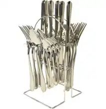 24 Pcs Stainless Steel Cutlery Set With Stand